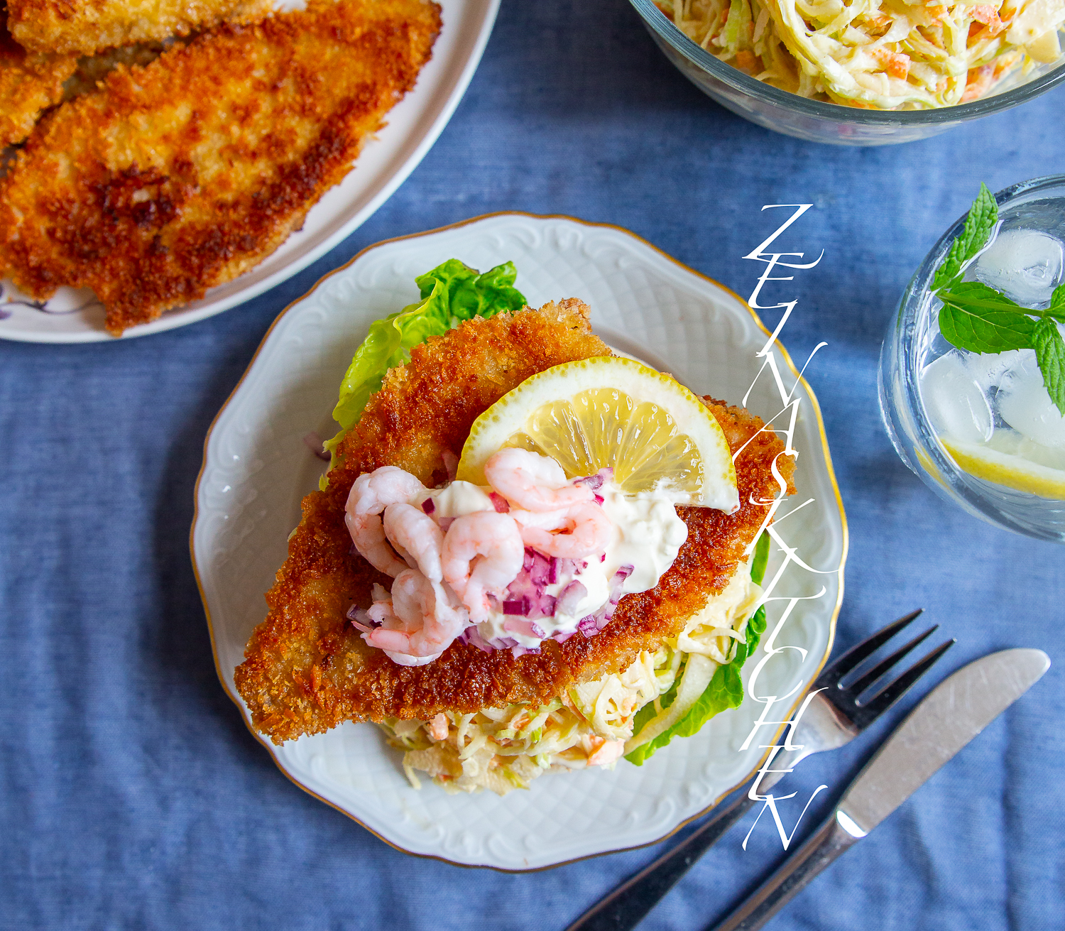 Pankopanerad Fisk Serverad Med Coleslaw ZEINAS KITCHEN