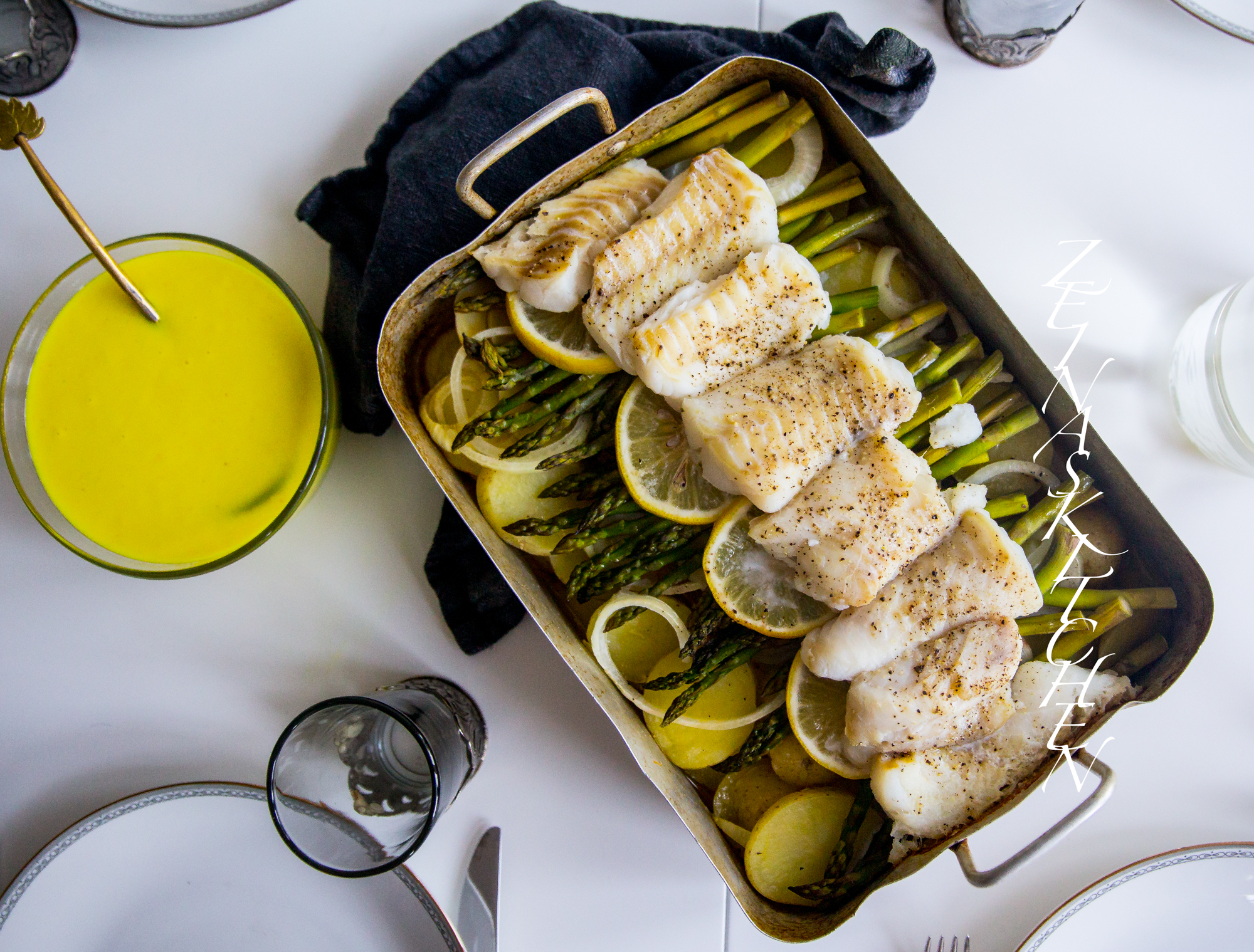 Ugnsbakad torsk med potatis och sparris ZEINAS KITCHEN