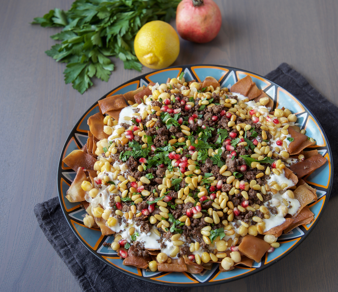 Fatteh med kött- Fattet lahem - ZEINAS KITCHEN